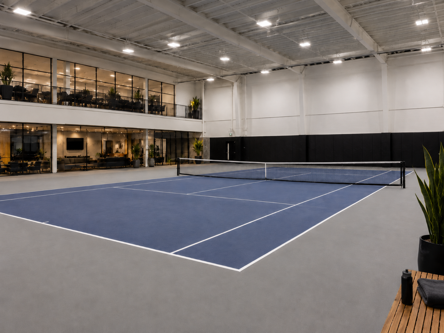 Photo: tennis courts at dusk